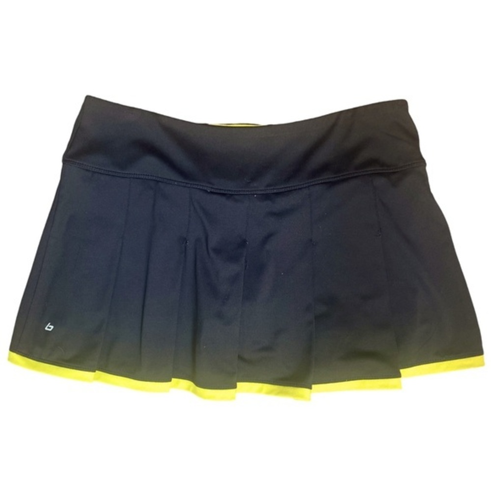 Bolle Skort - M black pleated , yellow , polyester spandex , W-15,L -13